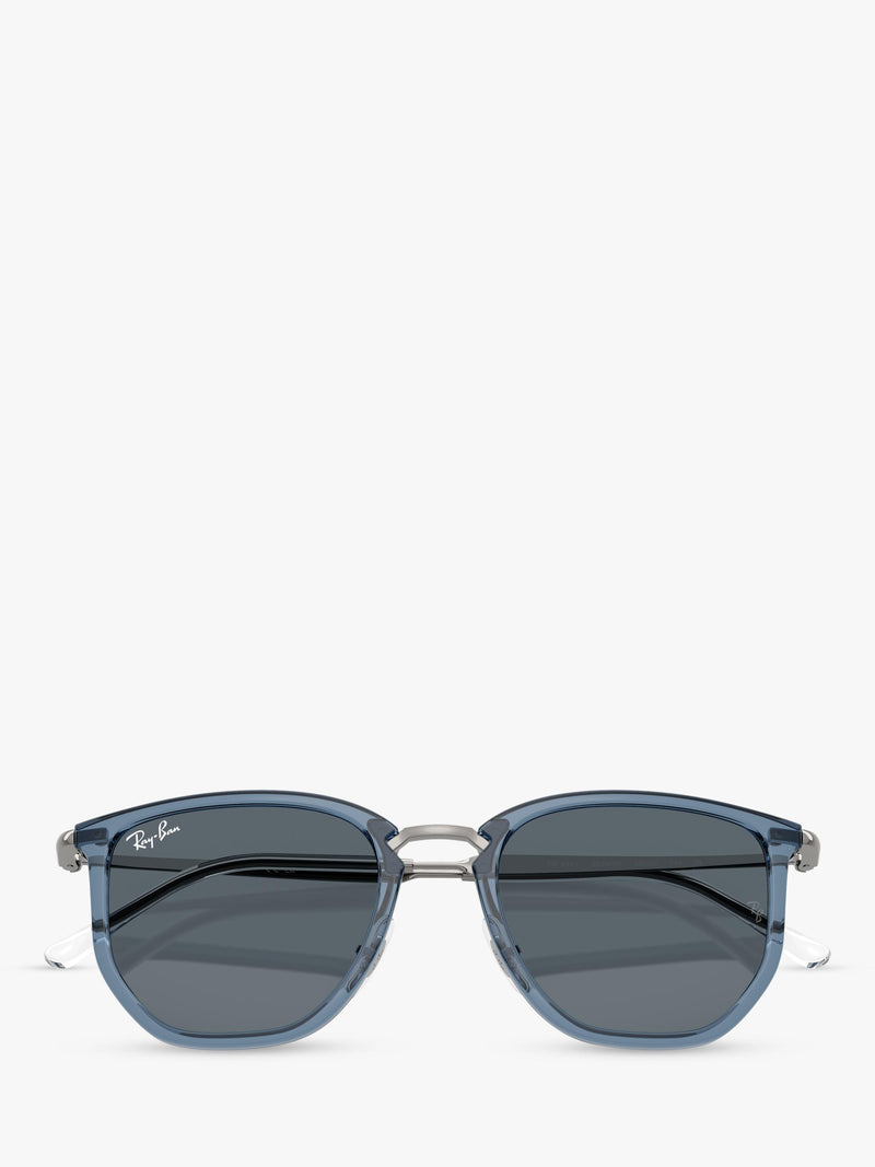 Ray-Ban RB4451 angular sunglasses light blue and grey, UK version