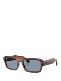Ray-Ban Lukas rectangular sunglasses Havana Blue glass lens, UK version