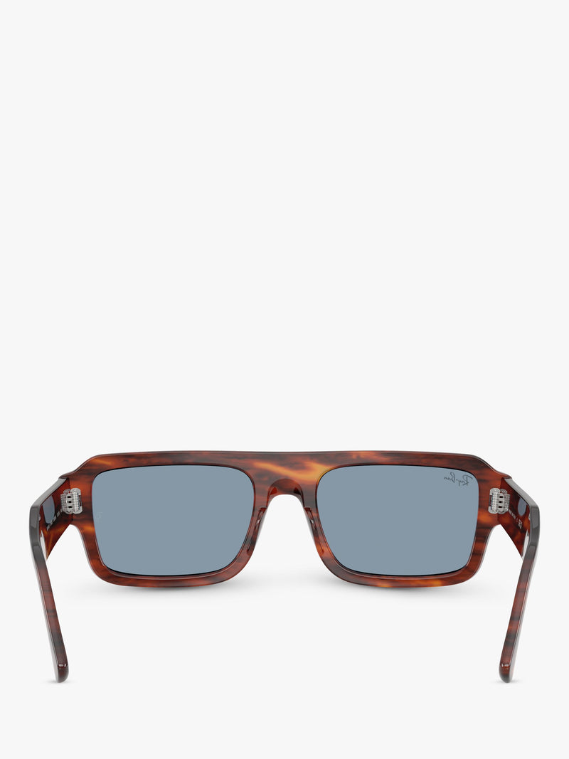 Ray-Ban Lukas rectangular sunglasses Havana Blue glass lens, UK version
