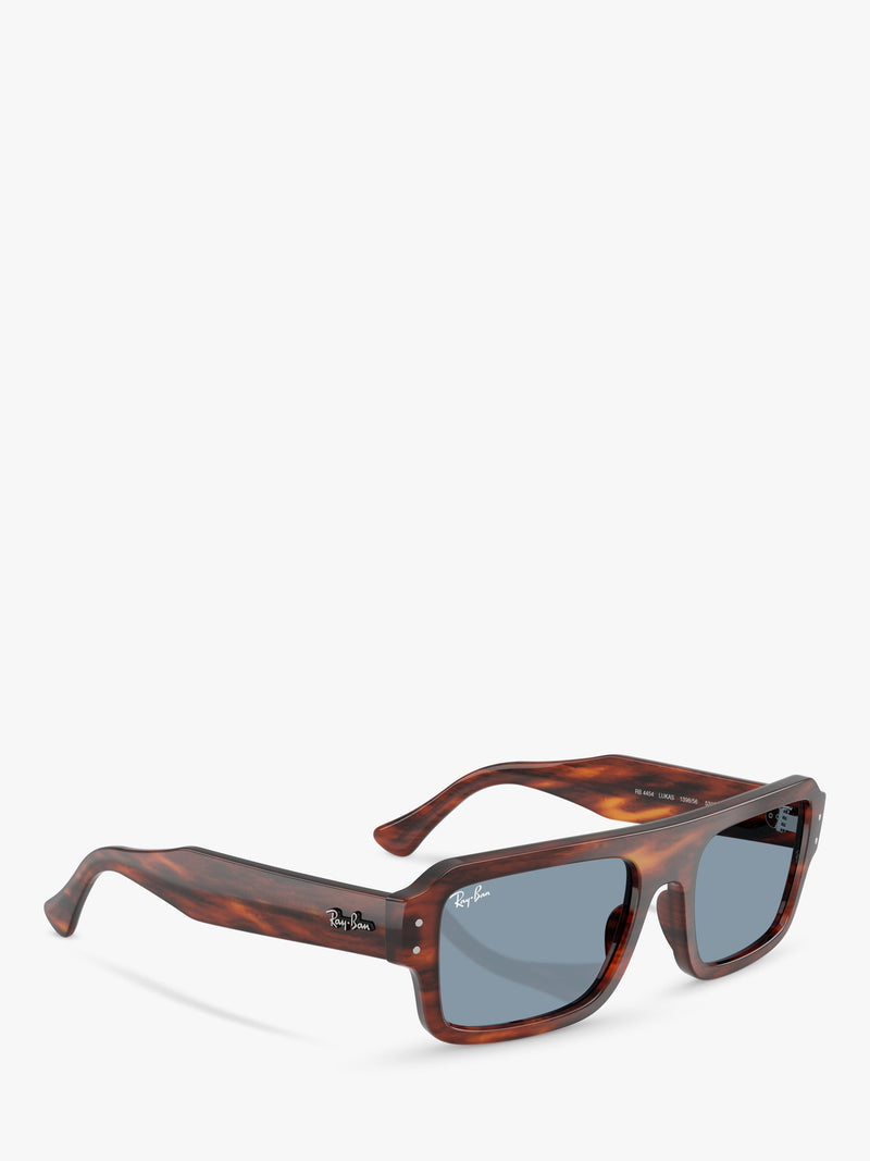 Ray-Ban Lukas rectangular sunglasses Havana Blue glass lens, UK version