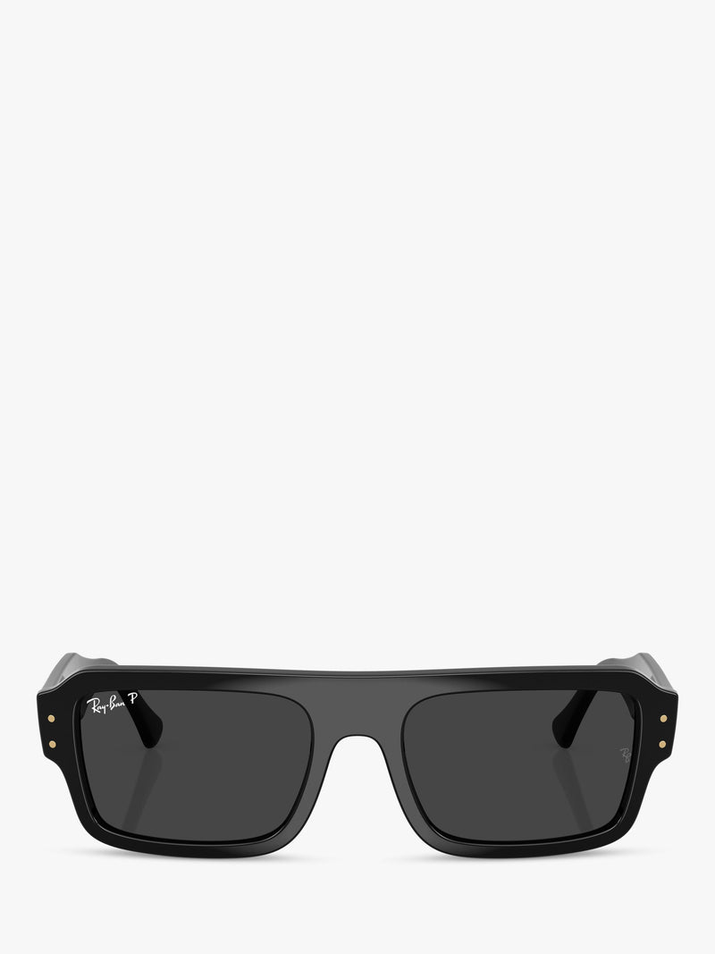 Ray-Ban RB4454 rectangular sunglasses black polarised glass - British product
