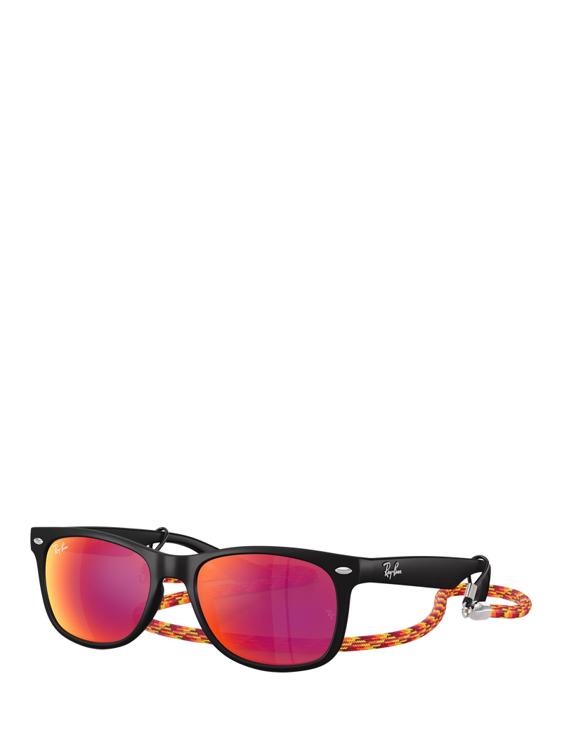 Ray-Ban Junior RJ9052 square sunglasses black/orange, imported from the UK