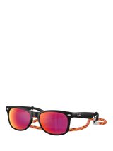 John Lewis Ray-Ban Junior RJ9052 Square Sunglasses Black/Orange- Buy online at McGrocer