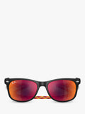 Ray-Ban Junior RJ9052 square sunglasses black/orange, imported from the UK