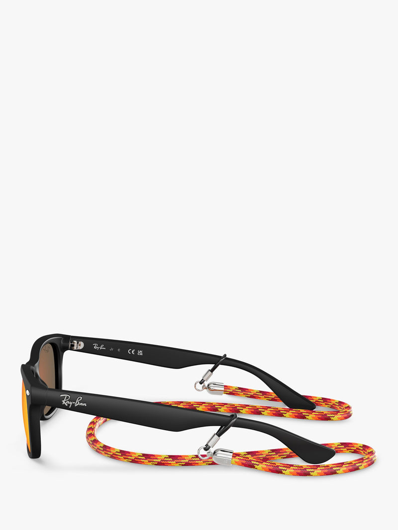 Ray-Ban Junior RJ9052 square sunglasses black/orange, imported from the UK