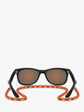 Ray-Ban Junior RJ9052 square sunglasses black/orange, imported from the UK