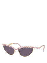 John Lewis Swarovski SK7030 Women's Cat's Eye Sunglasses, Gold/Grey- Buy online at McGrocer