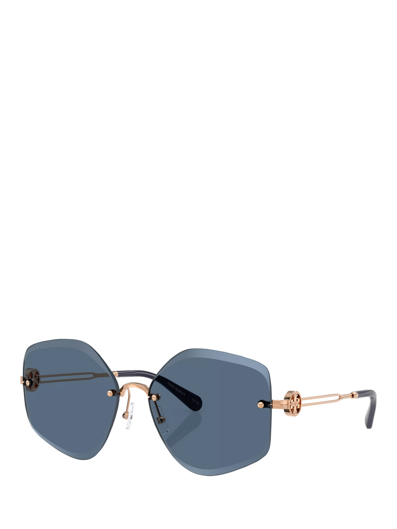 Tory Burch TY6111 irregular sunglasses with pink frame and tinted lenses, UK version