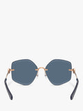 Tory Burch TY6111 irregular sunglasses with pink frame and tinted lenses, UK version