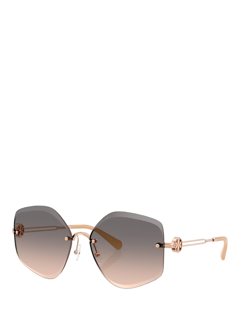 Tory Burch irregular pink sunglasses TY6111, imported from the UK