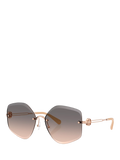 Tory Burch irregular pink sunglasses TY6111, imported from the UK