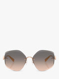 Tory Burch irregular pink sunglasses TY6111, imported from the UK