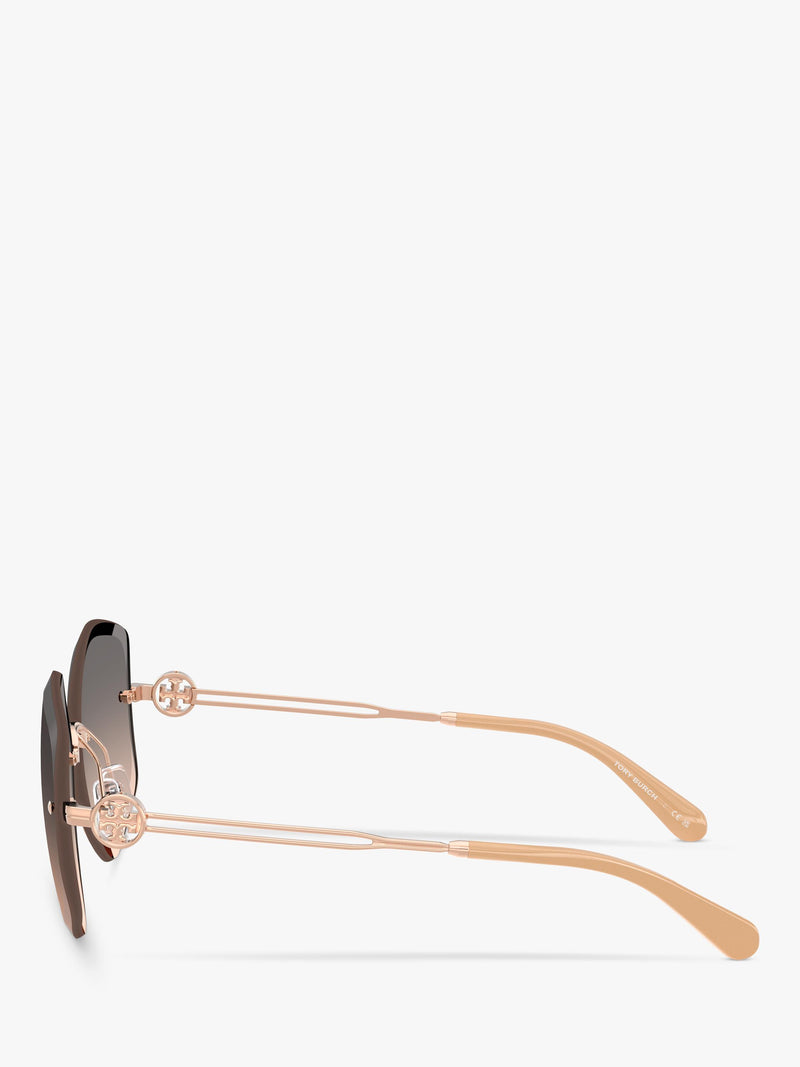 Tory Burch irregular pink sunglasses TY6111, imported from the UK