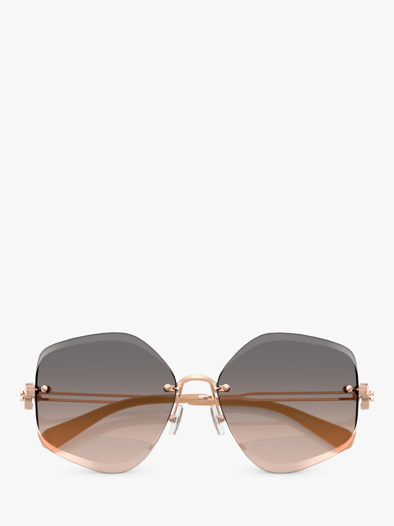 Tory Burch irregular pink sunglasses TY6111, imported from the UK