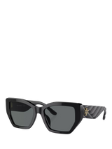 John Lewis Tory Burch TY7187 Women's Irregular Polarised Sunglasses, Black- Buy online at McGrocer
