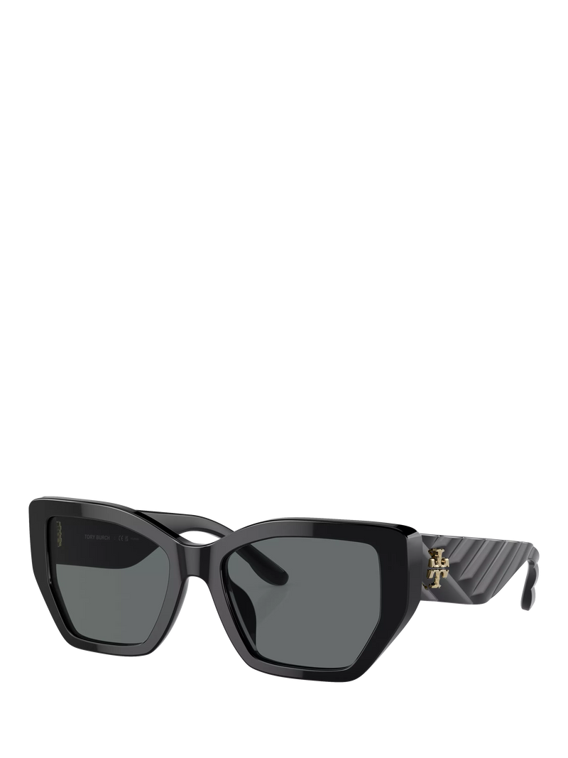 Tory Burch women's irregular polarised sunglasses black, imported from the UK