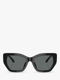 Tory Burch women's irregular polarised sunglasses black, imported from the UK