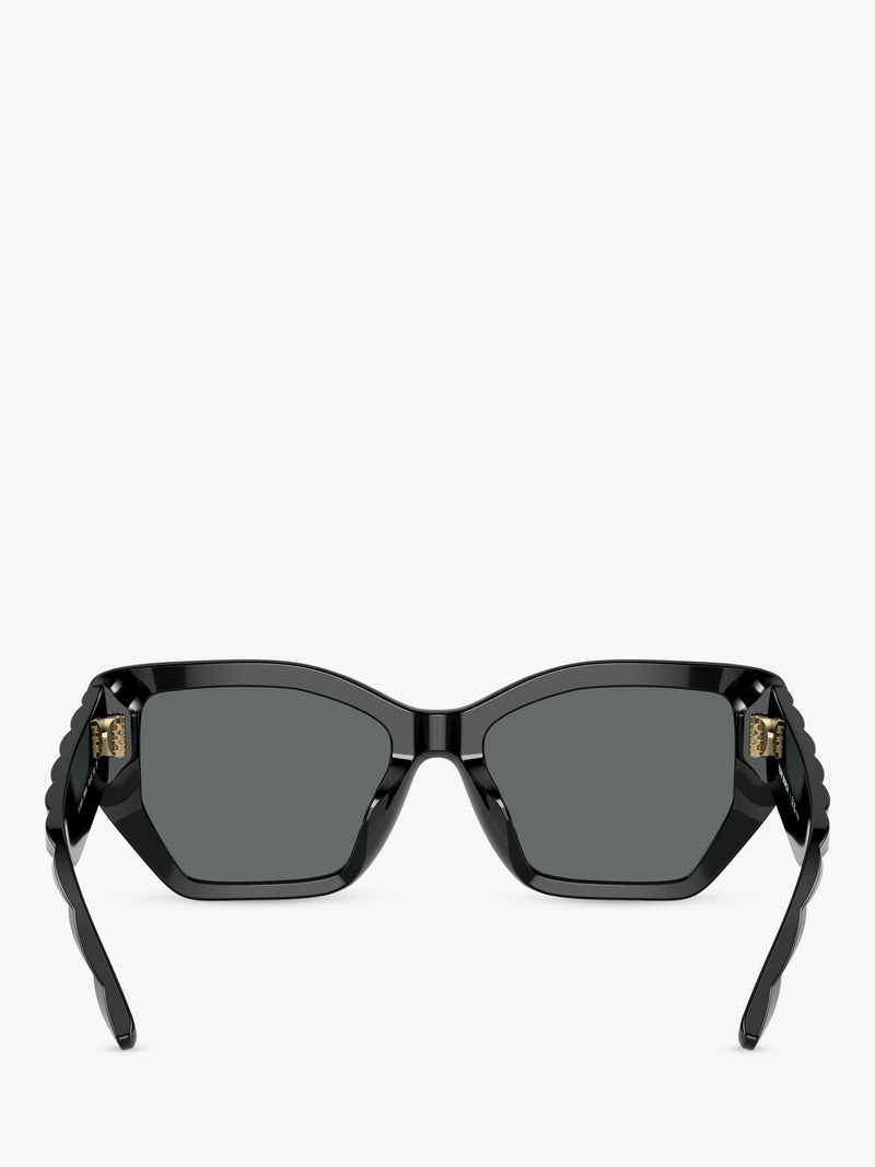 Tory Burch women's irregular polarised sunglasses black, imported from the UK