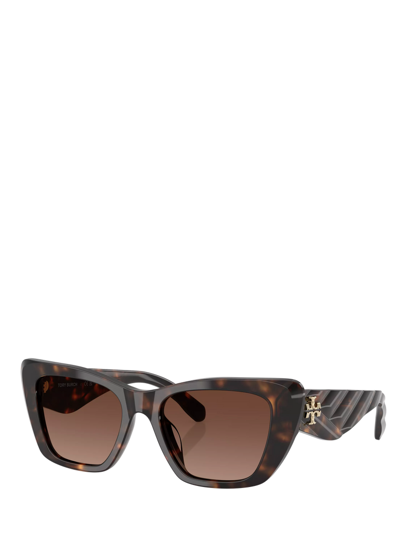 Tory Burch polarised cat eye sunglasses in Havana brown (British brand)