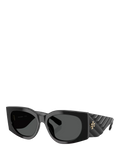 Tory Burch black rectangular sunglasses with polyamide frame, UK version