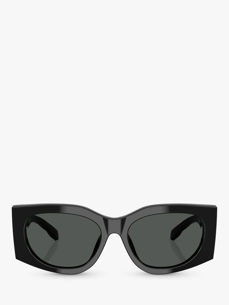 Tory Burch black rectangular sunglasses with polyamide frame, UK version