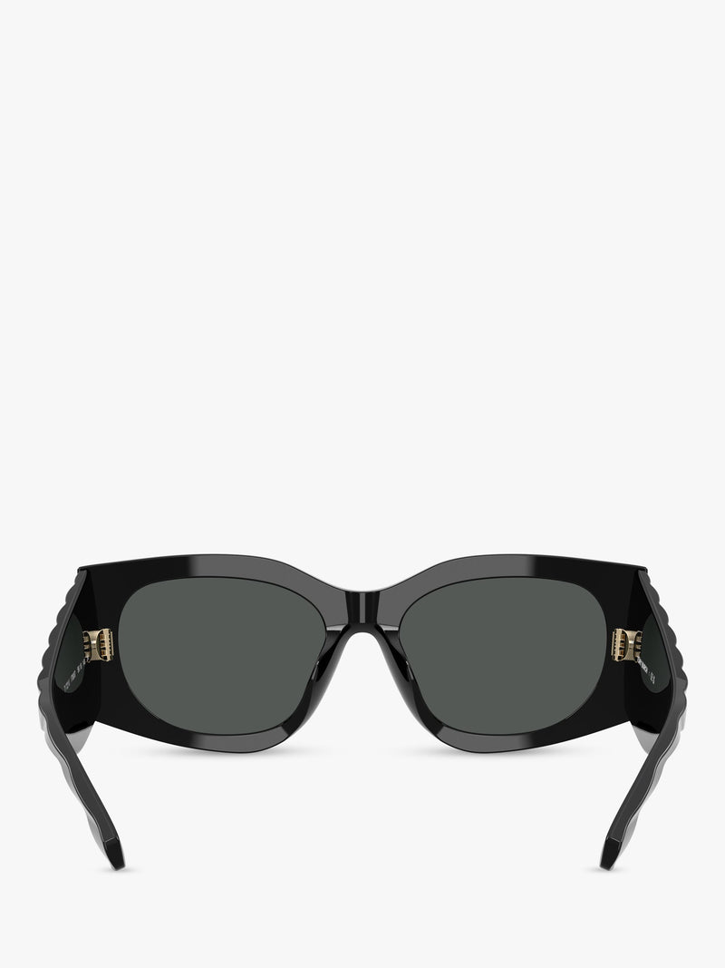 Tory Burch black rectangular sunglasses with polyamide frame, UK version