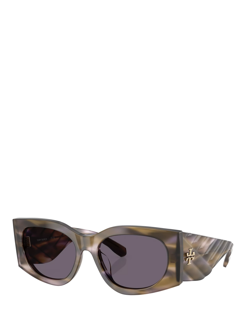 Tory Burch women's rectangular sunglasses purple/red 56mm, imported from the UK