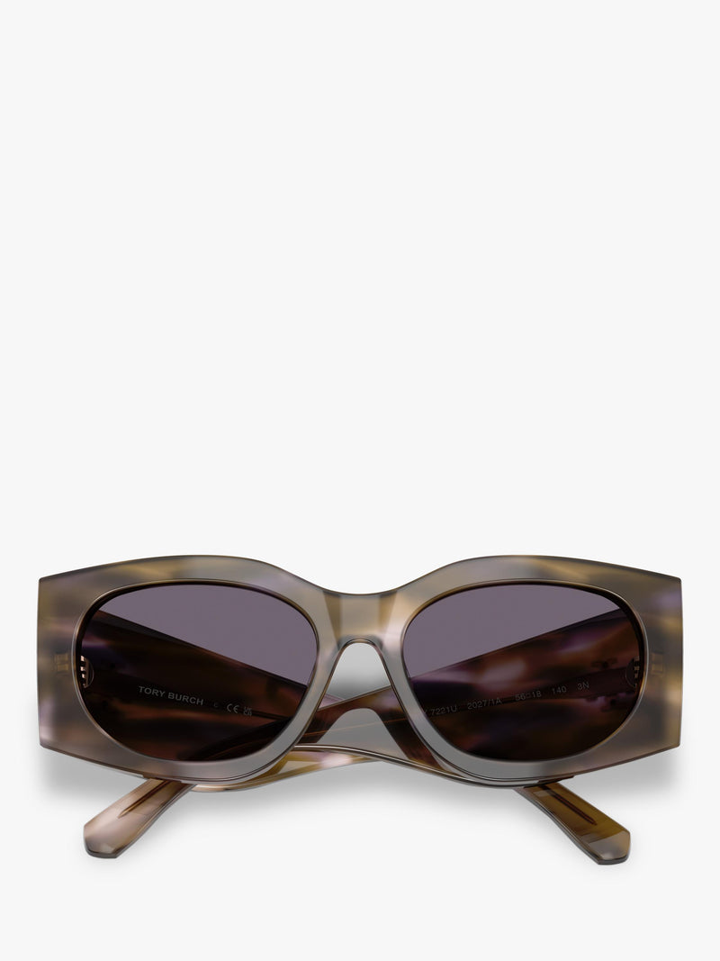 Tory Burch women's rectangular sunglasses purple/red 56mm, imported from the UK