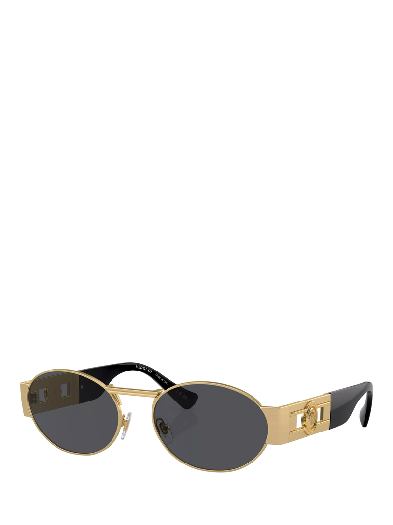 Versace men's oval sunglasses gold frame 56mm, UK version