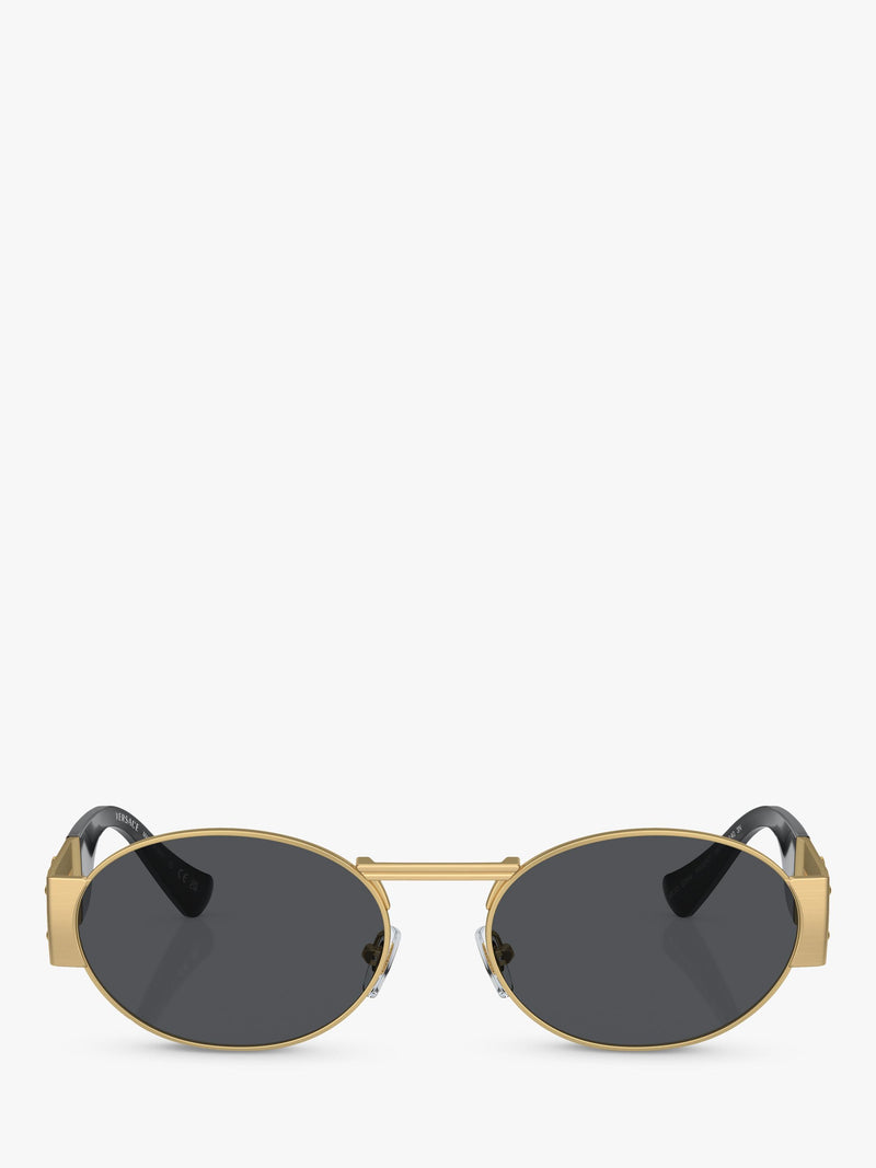 Versace men's oval sunglasses gold frame 56mm, UK version