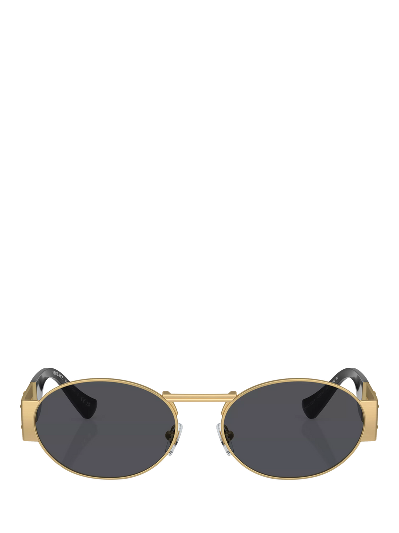 Versace men's oval sunglasses gold frame 56mm, UK version
