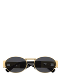 Versace men's oval sunglasses gold frame 56mm, UK version