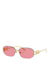 John Lewis Versace VE2274 Women's Irregular Sunglasses, Gold/Pink- Buy online at McGrocer