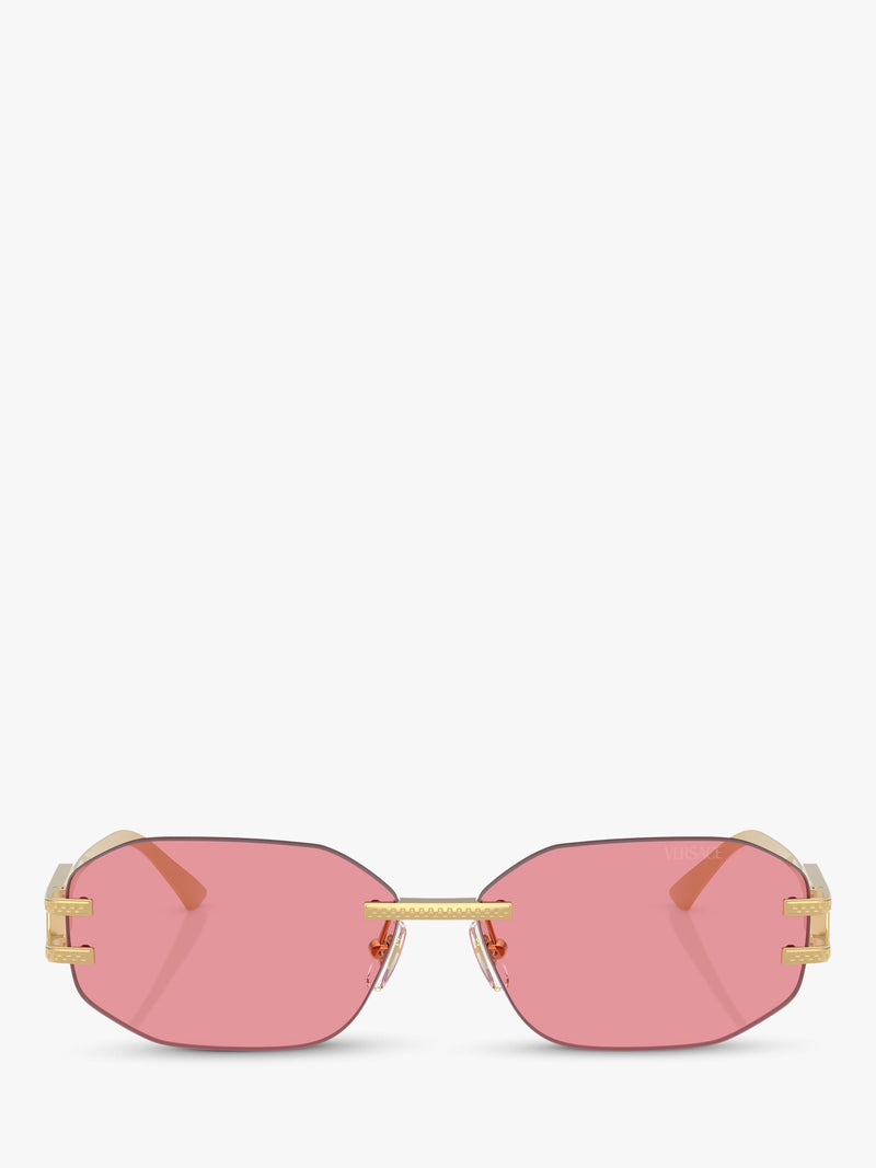 Versace irregular sunglasses gold pink 58mm - British product