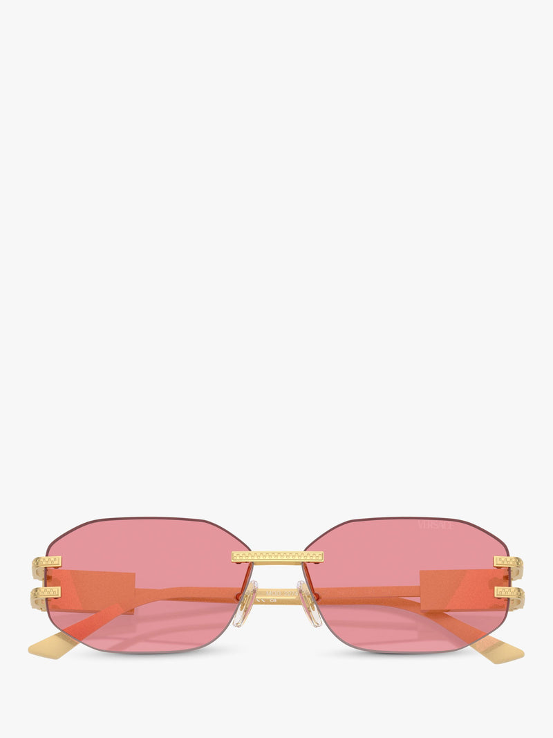 Versace irregular sunglasses gold pink 58mm - British product