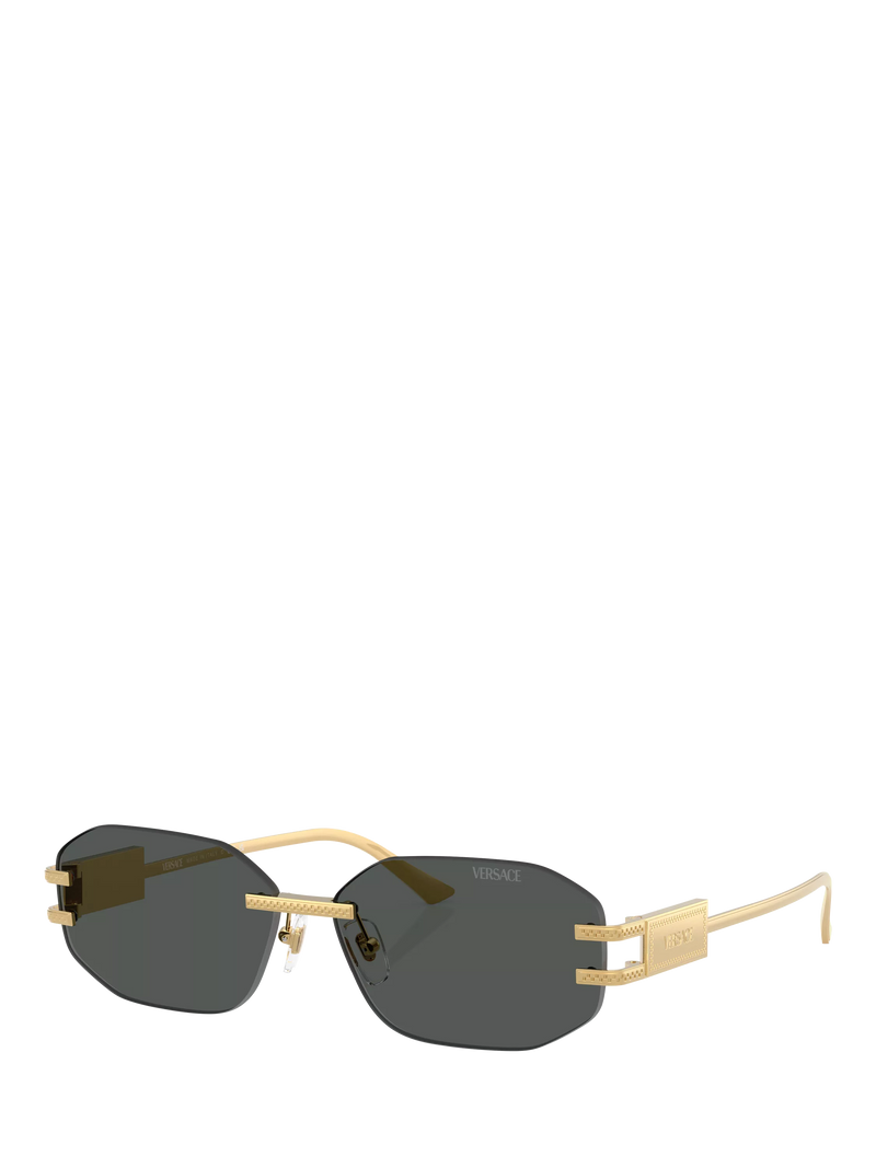 Versace women's irregular sunglasses gold black, UK version