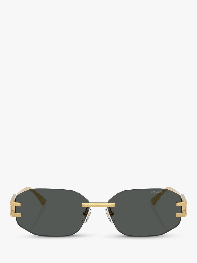 Versace women's irregular sunglasses gold black, UK version
