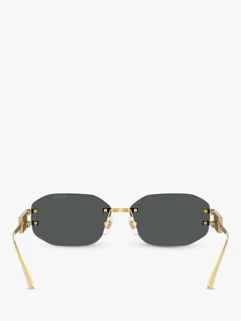 Versace women's irregular sunglasses gold black, UK version