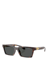 John Lewis Versace VE4490U Men's Rectangular Sunglasses Havana/Grey 55mm- Buy online at McGrocer