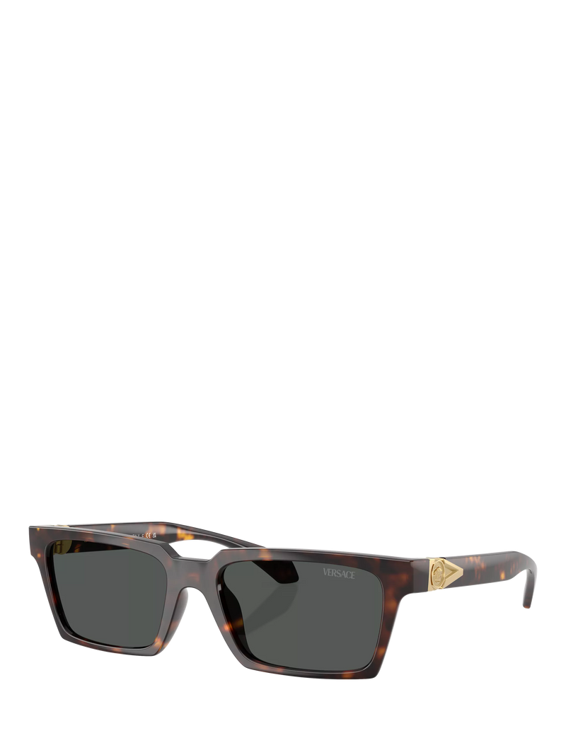 Versace VE4490U men's rectangular sunglasses Havana Grey (British brand)