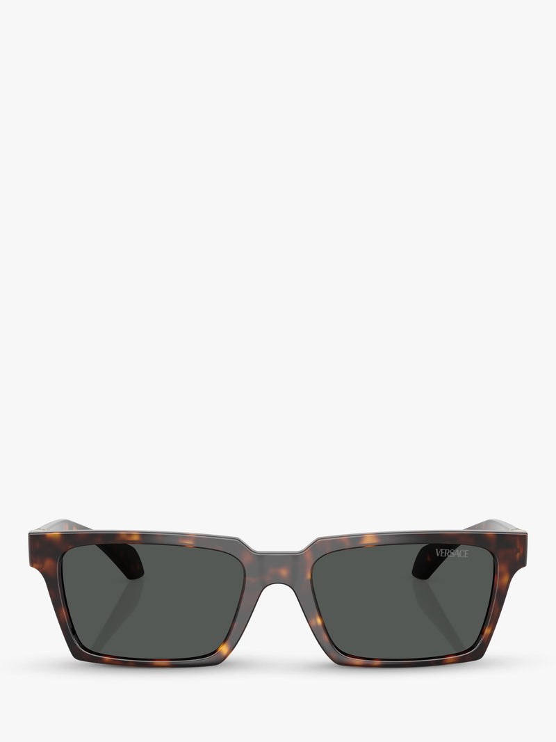 Versace VE4490U men's rectangular sunglasses Havana Grey (British brand)
