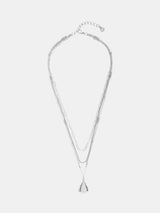 John Lewis Mint Velvet Hanging Pendant Layered Necklace, Silver, 43cm- Buy online at McGrocer