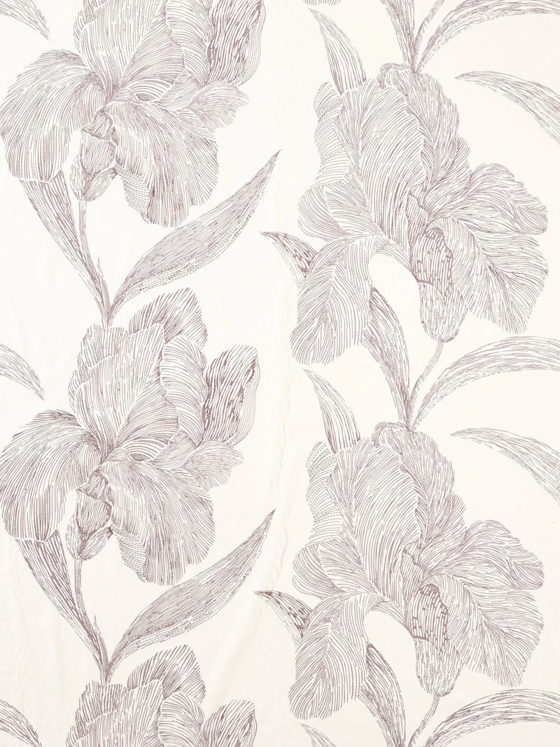 Harlequin Onsen furnishing fabric with iris flowers, UK version