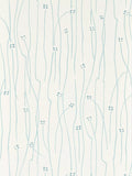 Japanese silk-inspired batik wallpaper with flowing flower stems, UK version
