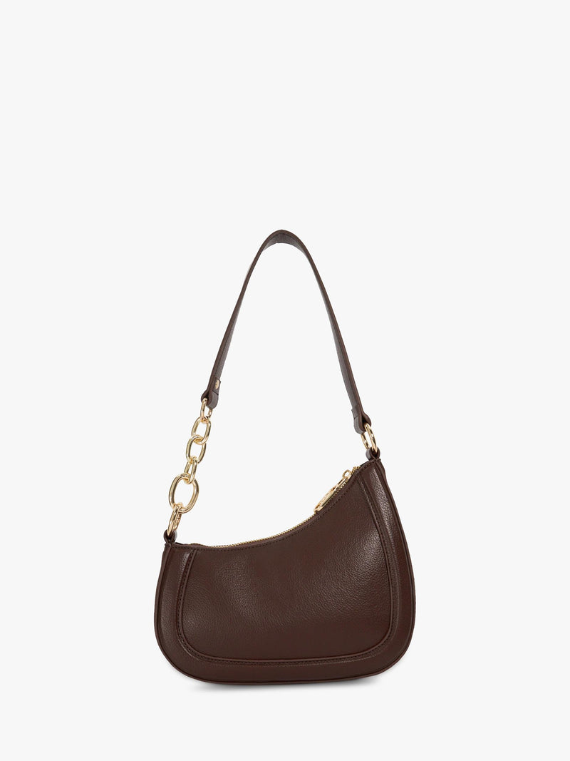 Dune London Direction suede shoulder bag with chain detail, UK version