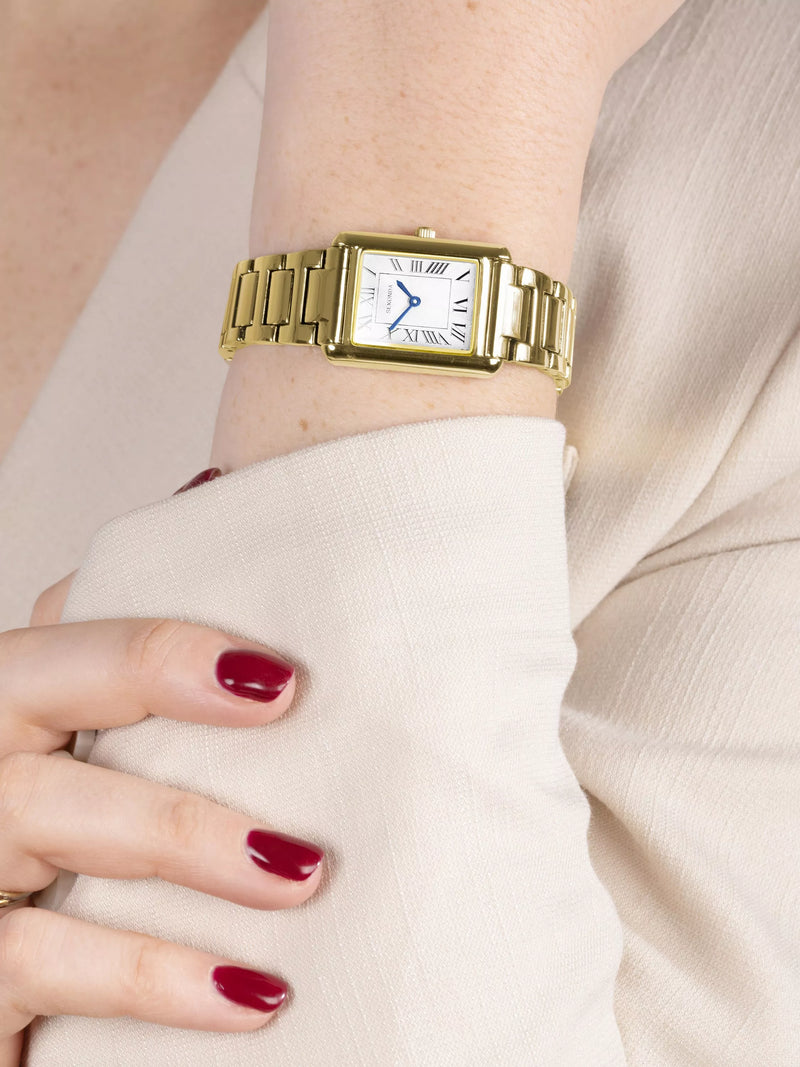 Sekonda women's guilloche dial watch gold bracelet 22mm case, imported from the UK