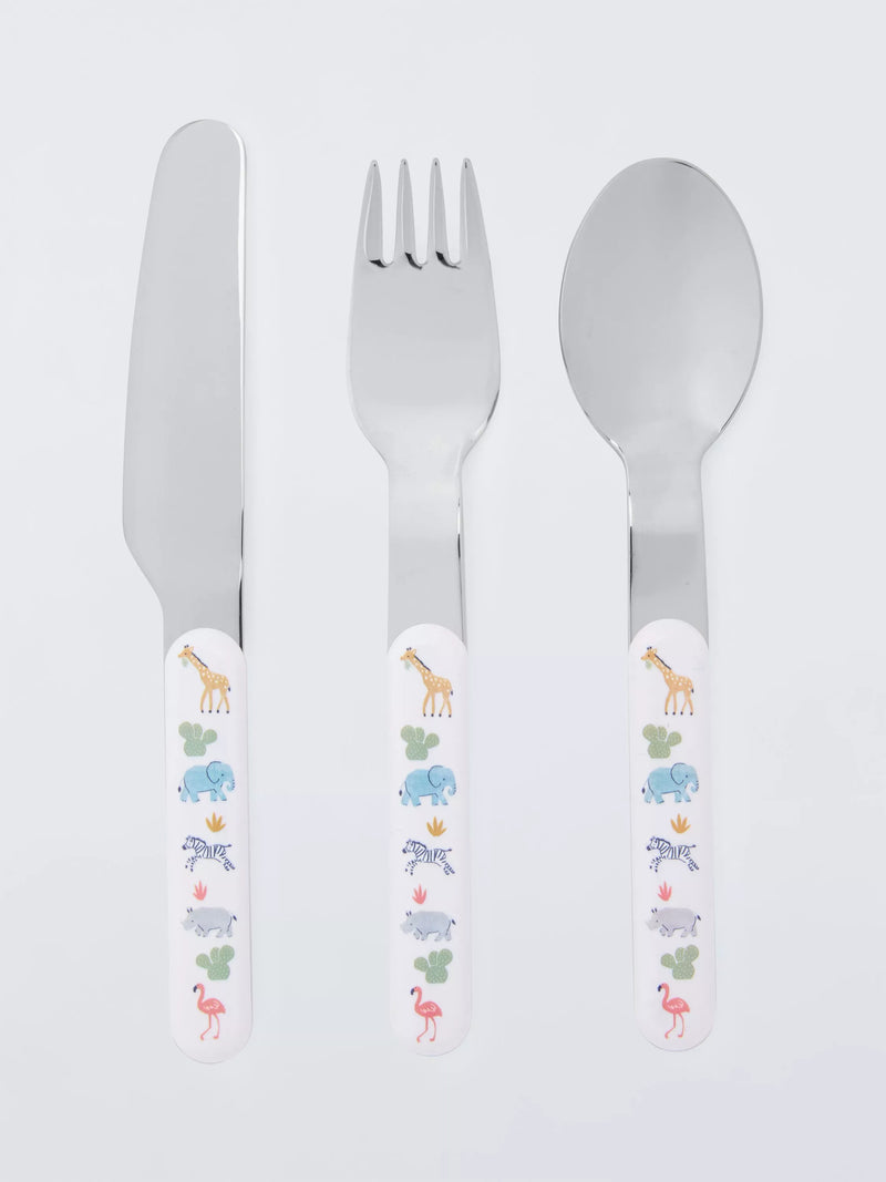 John Lewis Children's Safari Cutlery Set 3 Piece, UK version