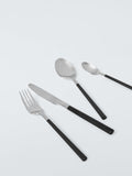 John Lewis black recycled handle cutlery set 16 piece (British brand)