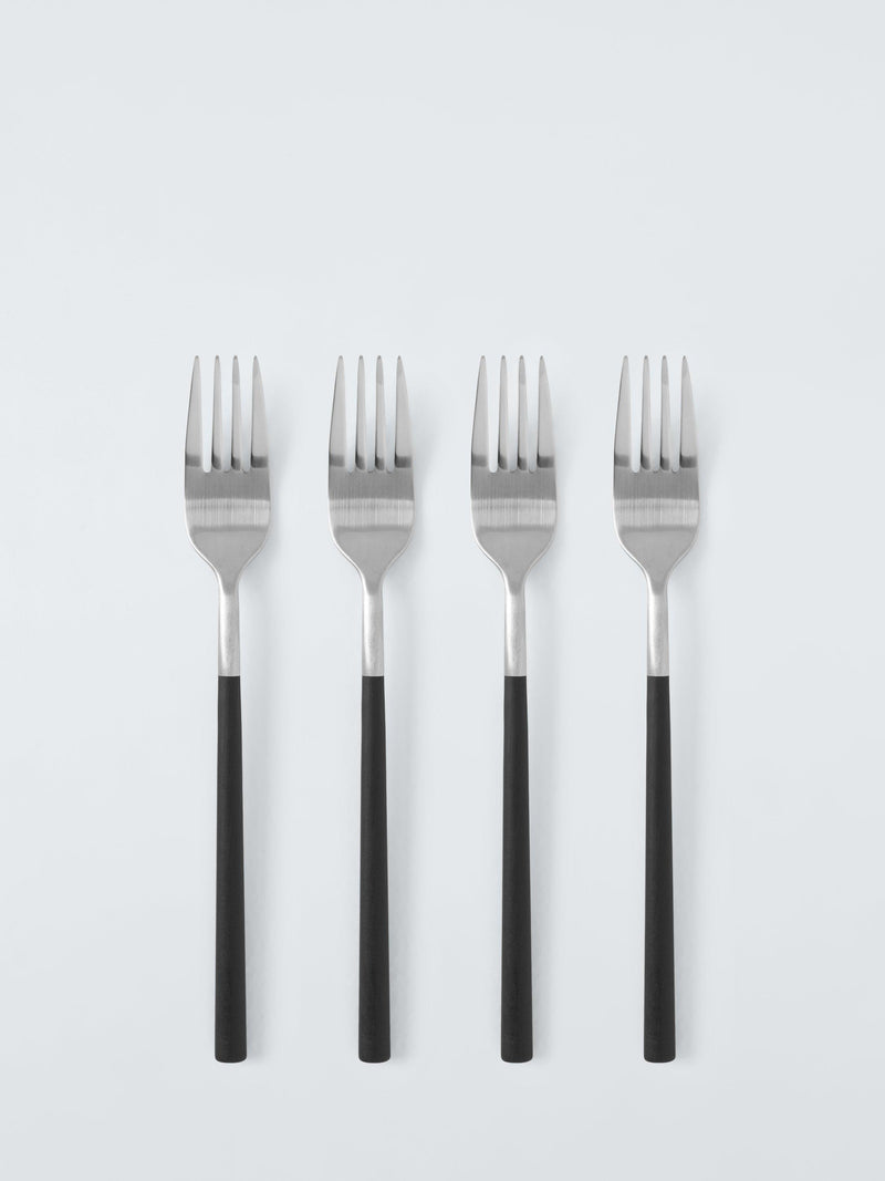 John Lewis black recycled handle cutlery set 16 piece (British brand)