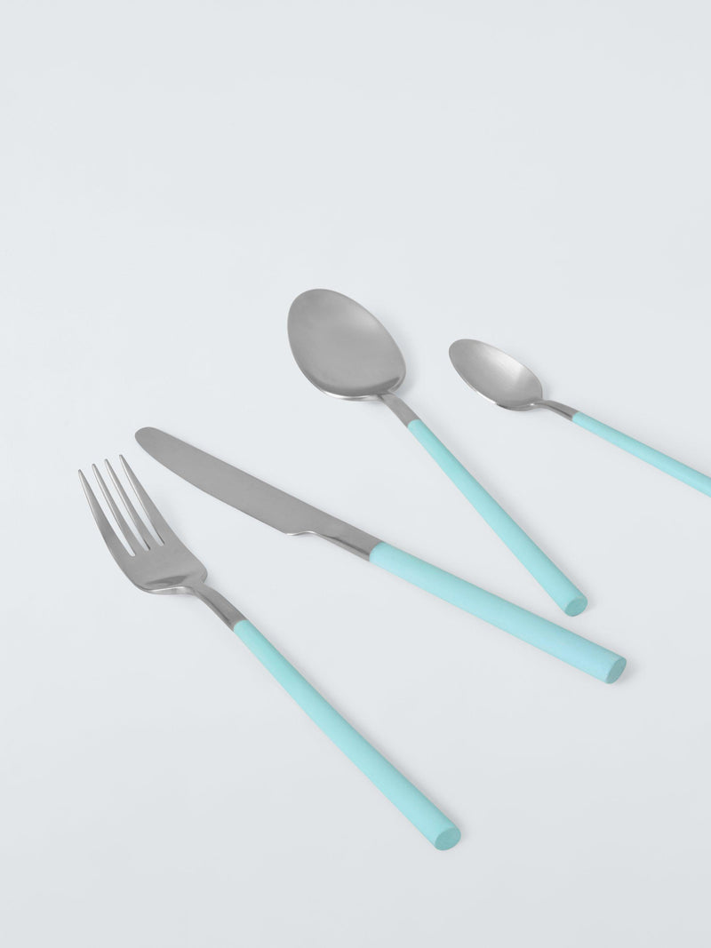 John Lewis recycled handle cutlery set 16 piece blue, UK version